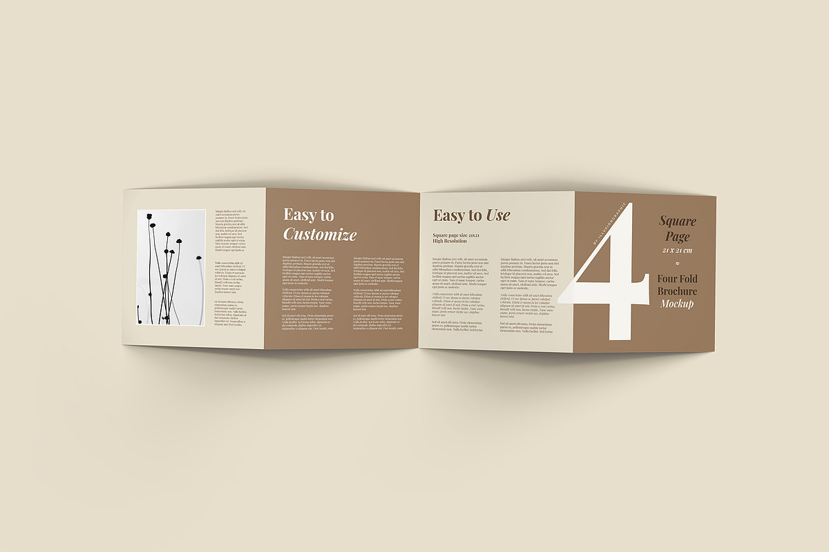 4 Fold Square Brochure Mockup, an Advertising Mockup by Illusiongraphic (Photo 5 of 19)