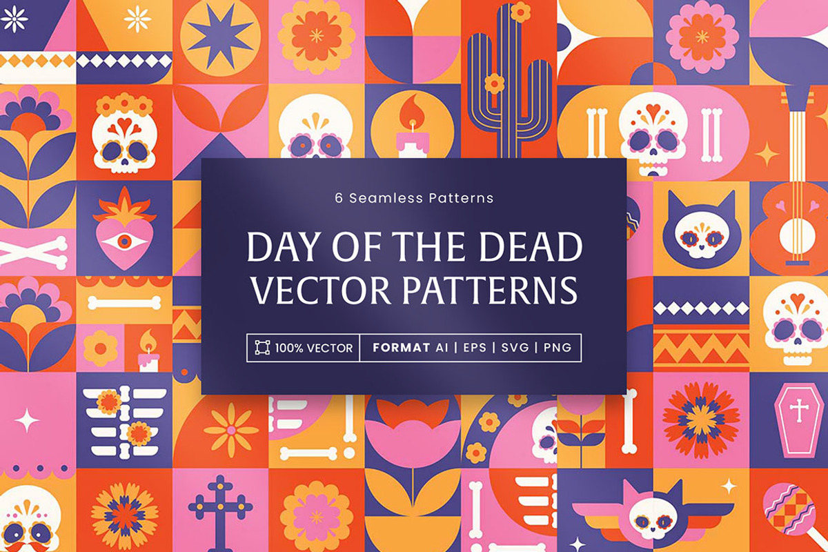 Day of the Dead Patterns Set, a Pattern Graphic by DesignerCandies (Photo 1 of 5)