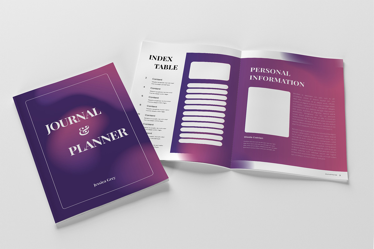 Pink Purple Daily Planner Journal, a Brochure Template by UICreative (Photo 4 of 5)