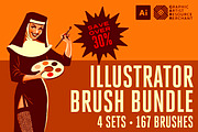 G.A.R.M. Illustrator Brush Bundle, a Brush Add-On by G.A.R.M. Company (Thumbnail 1 of 15)