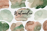 Watercolor Green Brown Stains, a Texture Graphic by MilanaDesignShop (Thumbnail 1 of 4)