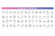 Emergency evacuation vector icons, an Outline Icon by Tettygreen (Thumbnail 1 of 2)
