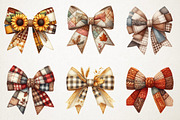 Fall Patchwork Bow Clipart, an Illustration by RobertsArt (Thumbnail 7 of 7)