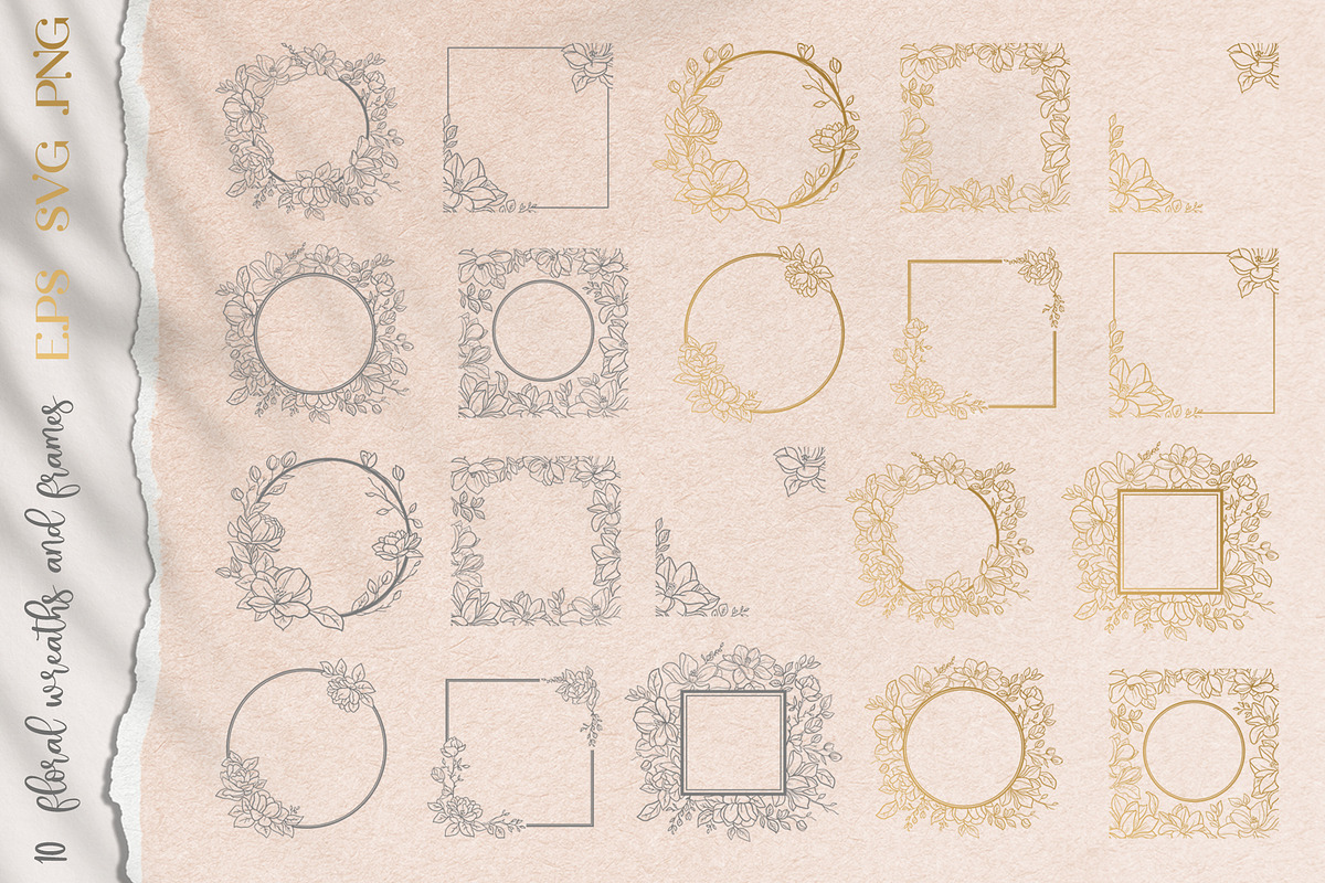 Мagnolia garden. Floral Line Art, a Decorative Illustration by KlavaProDesign (Photo 5 of 7)