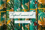 Tropical seamless patterns & leaves, a Pattern Graphic by EltaMaxArt (Thumbnail 2 of 12)