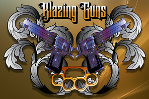 Blazing Guns Vector Customizable