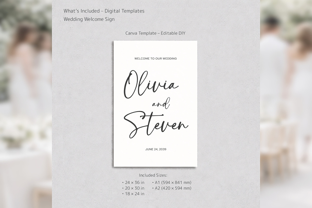 Modern Script Welcome Sign bd007, a Poster Template by TyphoonStudio (Photo 2 of 10)