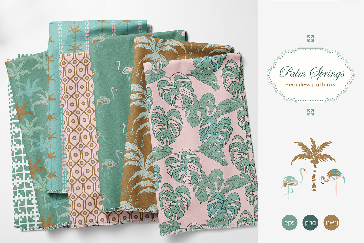 Palm Springs - Seamless Patterns, a Pattern Graphic by InaCorart (Photo 1 of 6)