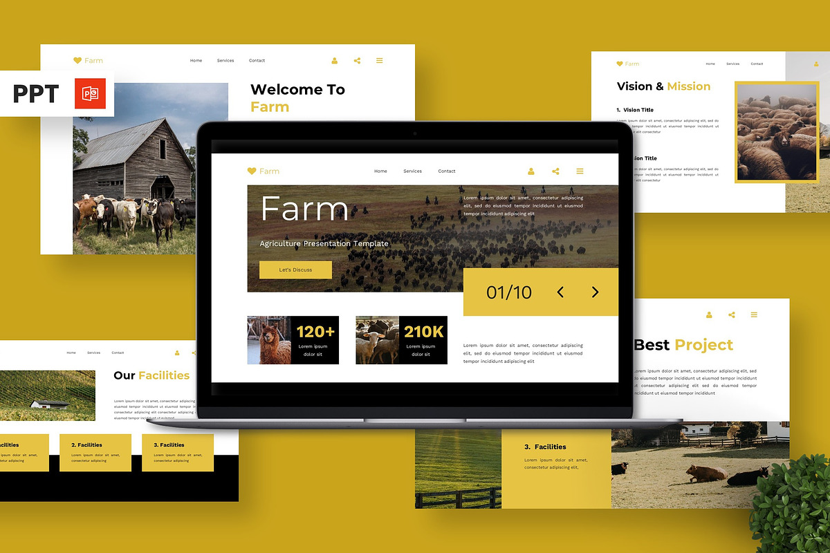 Farm - Agriculture Powerpoint, a Presentation Template by Deepslide Studio (Photo 1 of 4)