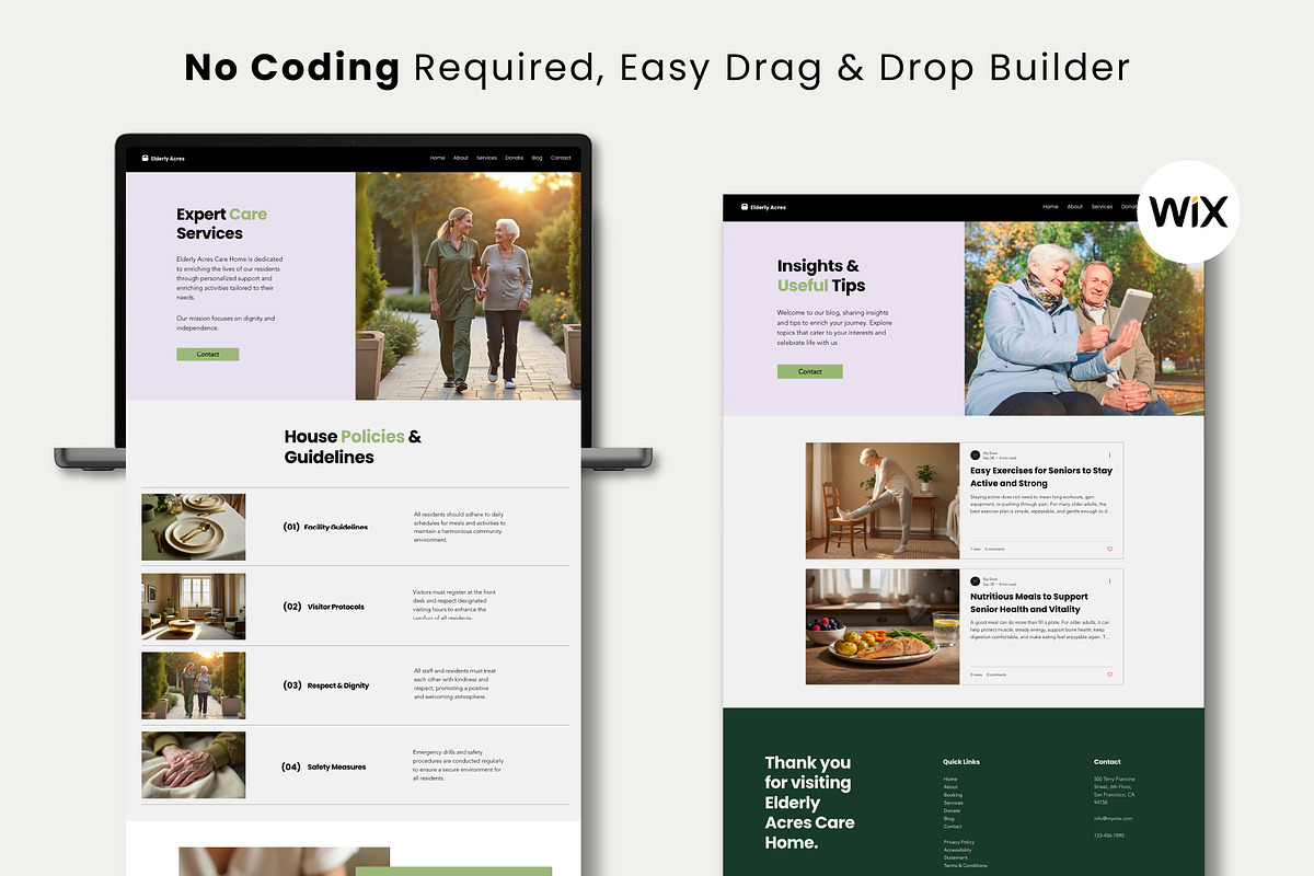 Wix Home Health Care Website, a Wix Template by Sky Dore Design (Photo 5 of 11)