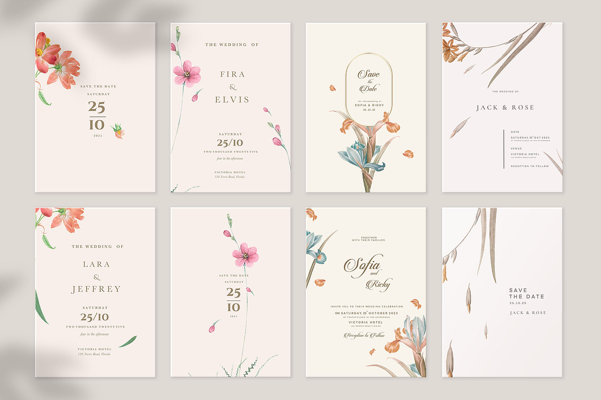 40 Minimalist Floral Wedding Cards, an Invitation Template by EvitePapery (Photo 7 of 9)
