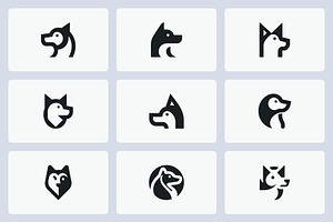 Minimalist Dog Logo Design Bundle, a Branding & Logo Template by Vectorium Studio