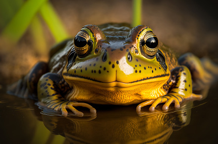 Portrait of green frog