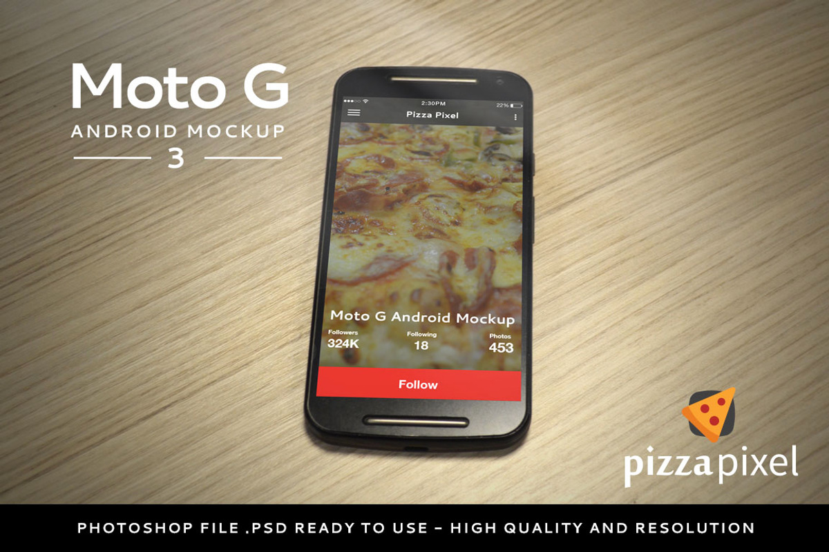 Mockup Moto G Easy Android Mockup 3, an iPhone Mockup by Pizza Pixel (Photo 1 of 5)