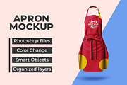 Red bib apron mockup, a Mask Mockup by Viswal Studio (Thumbnail 1 of 2)