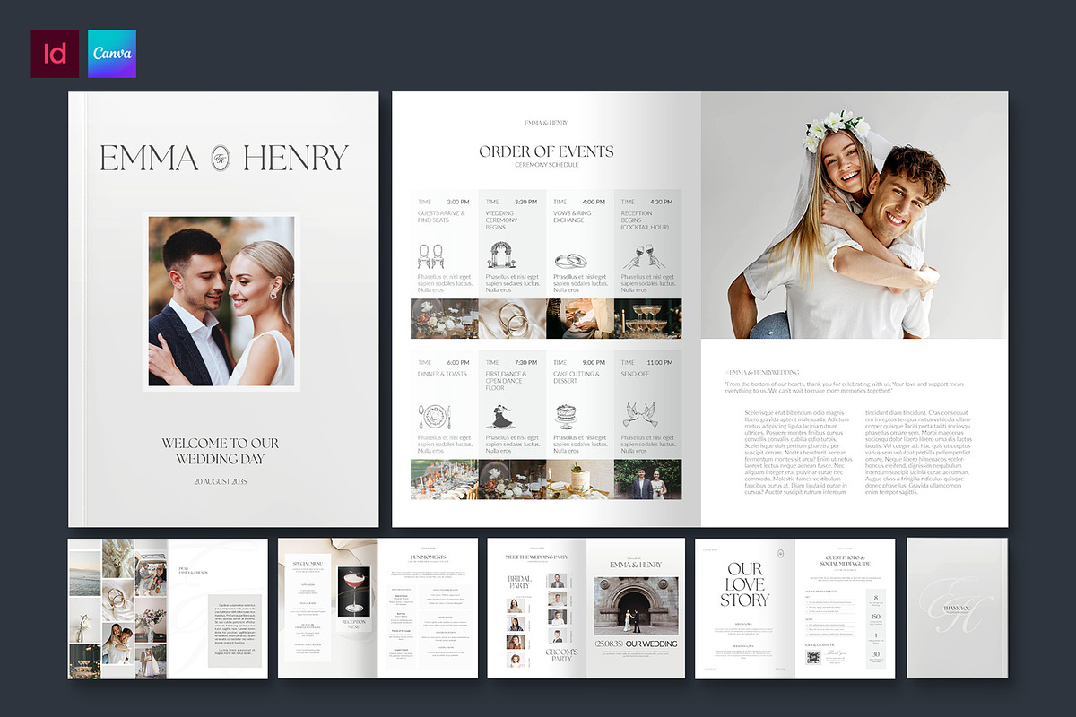 Elegant Wedding Program Template, a Brochure Template by BrandPacks (Photo 1 of 5)