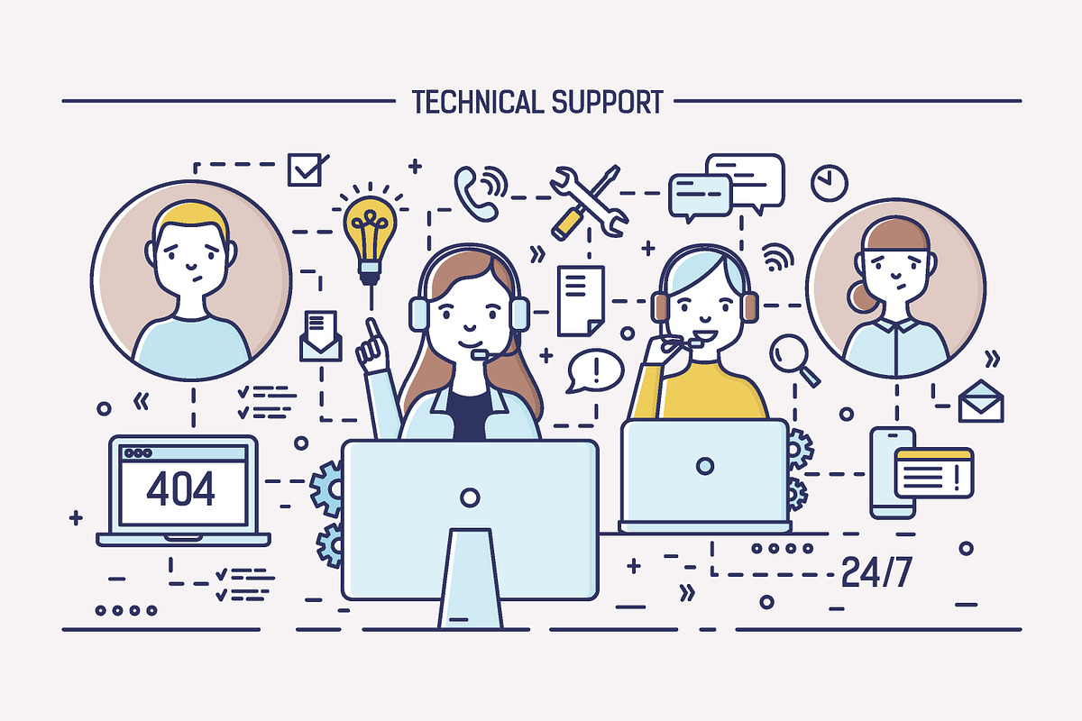 Call center and technical support, a Work Illustration by Good Studio (Photo 1 of 9)