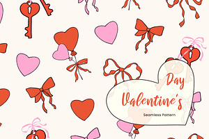 Whimsical Valentine Seamless Pattern