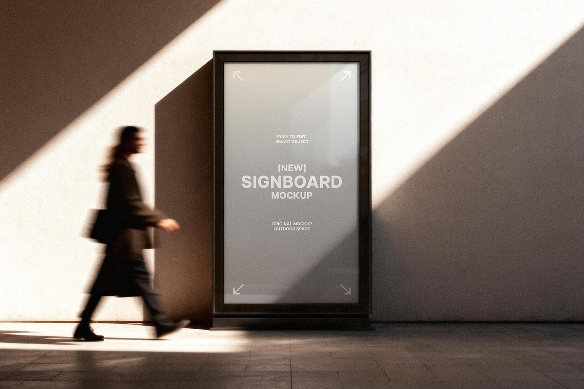 Outdoor Vertical Signboard Mockup, an Advertising Mockup by Design Squad (Photo 4 of 4)