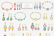 Crystal gold Jewelry Watercolor, an Object Graphic by svetlanaARTdreams (Thumbnail 7 of 14)