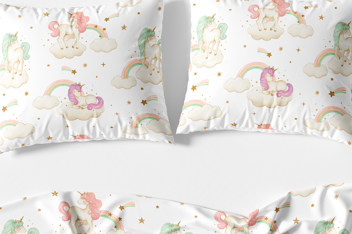 Watercolor Magic Rainbow Unicorn Set, a Decorative Illustration by Carol Lozove (Photo 51 of 74)