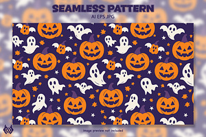 Pumpkin Halloween-Pattern Background