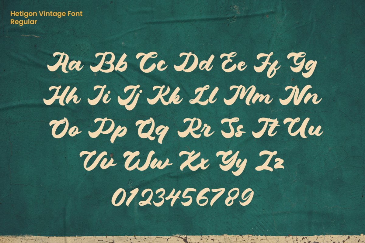 Hetigon Vintage, a Script Font by Rahagita Studio (Photo 8 of 9)