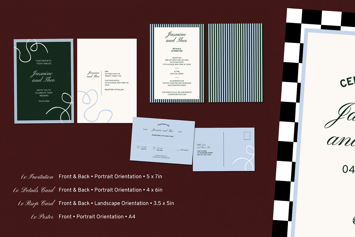 Modern Old Money Wedding Invite Set, an Invitation Template by Lotus White-Sugito (Photo 4 of 4)