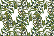 Mediterranean olive branch set, a Pattern Graphic by NayaChu (Thumbnail 3 of 11)