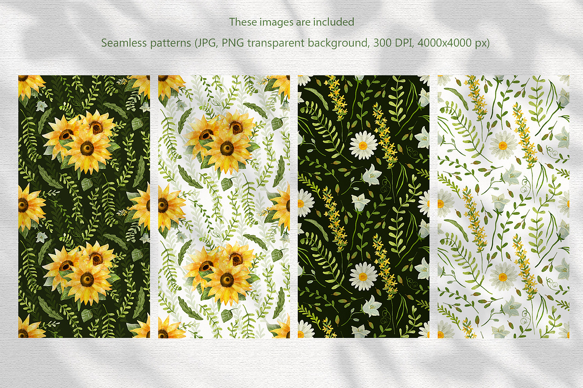 Sunflowers Watercolor Collection, an Illustration by Anna Druzhkova (Photo 10 of 17)