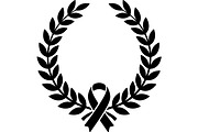 Black Ribbon Laurel Wreath, a Decorative Illustration by balal (Thumbnail 10 of 15)