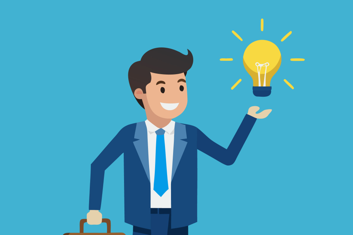Businessman holding glowing light, a Person Illustration by SouravDesign (Photo 2 of 3)