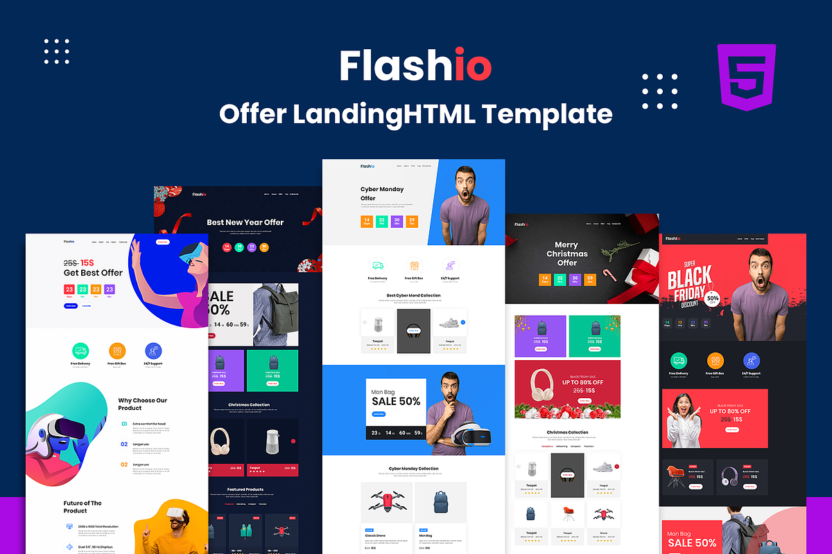 Flashio - Landing Page HTML Template, a HTML Template by THESOFTKING (Photo 1 of 4)