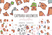 Capybara Halloween Patterns, a Pattern Graphic by Palau (Thumbnail 1 of 9)