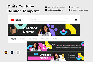 Creative YouTube Banner, a Social Media Template by twinstd