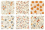 Pumpkin Floral Thanksgiving Patterns, a Texture Illustration by Dream Creation (Thumbnail 2 of 5)