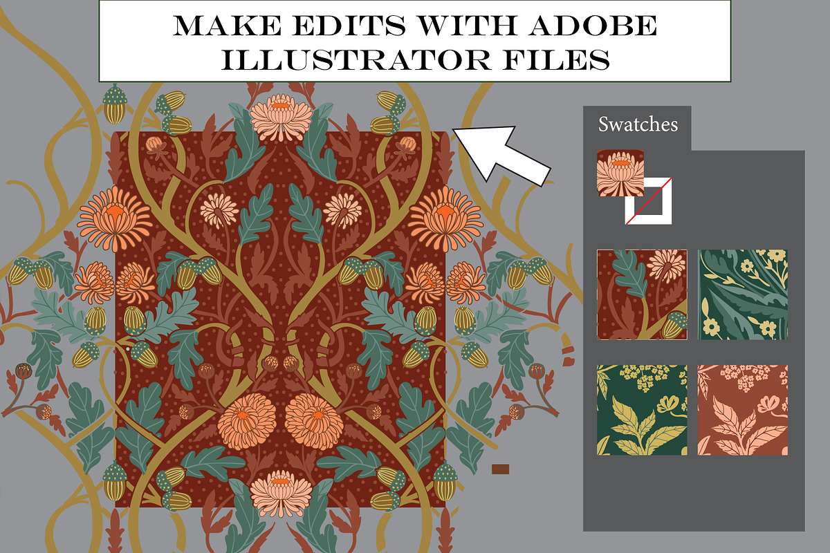 Autumn Boho William Morris Patterns, a Pattern Graphic by RachelStudio (Photo 8 of 10)