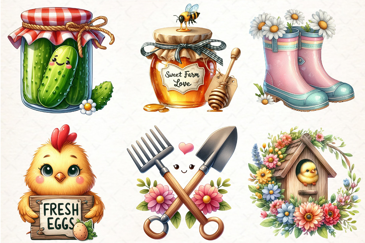 Cute Farm Garden Clipart, an Illustration by Pixels.Craft (Photo 2 of 7)