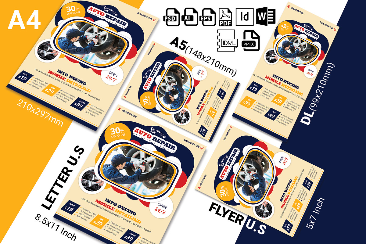 Car Auto Repair Service Flyer Vol-02, a Flyer Template by Imagine ...