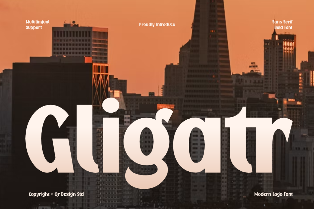 Gligatr - Modern Sans Bold Font, a Sans Serif Font by QR Design Studio (Photo 1 of 14)