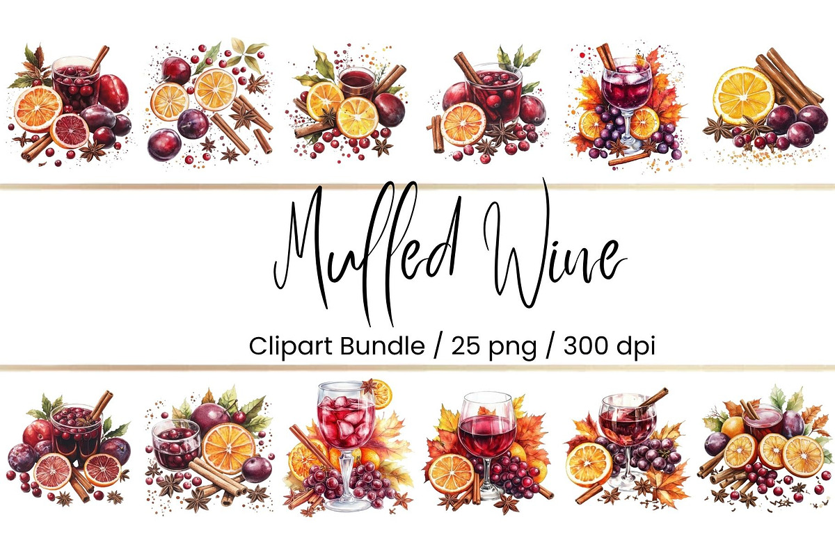 Mulled Wine Clipart Bundle, an Illustration by Mashimara (Photo 1 of 4)