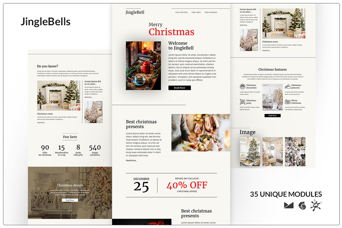 JingleBell Template + Online Builder, an Email Template by TheevsDesign