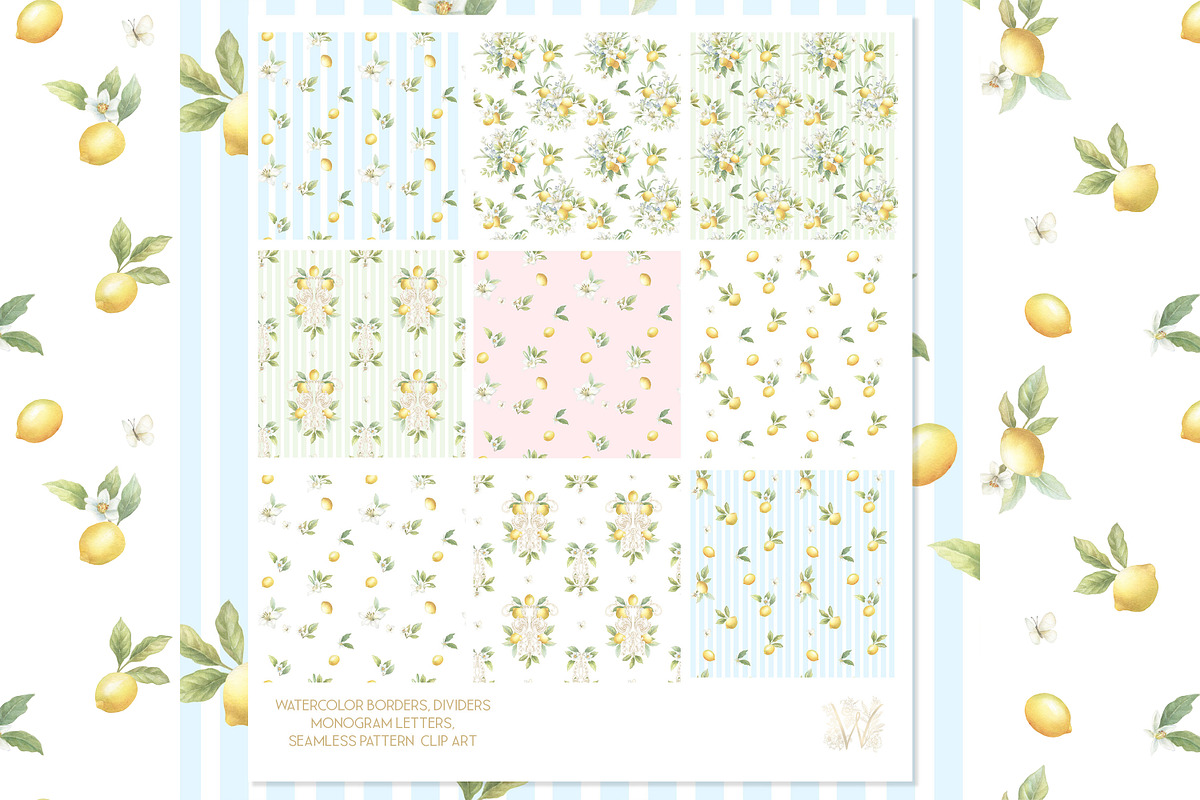 Lemon Lily Wedding Watercolor Bundle, a Decorative Illustration by WonderWonder (Photo 11 of 13)