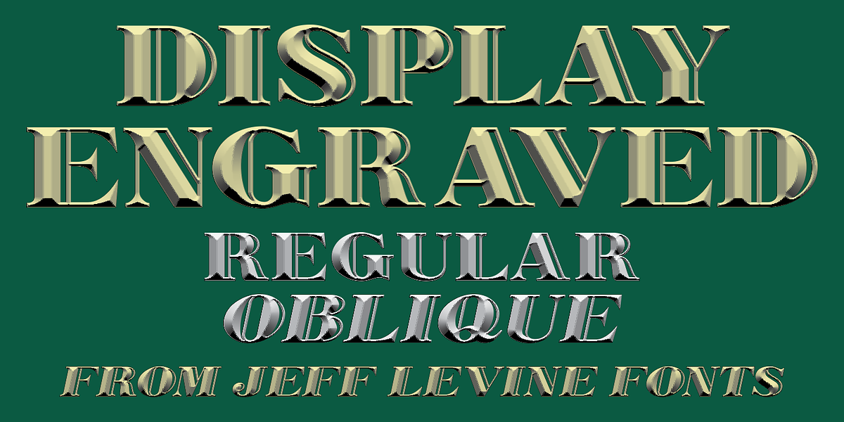 Display Engraved JNL, a Serif Font by Jeff Levine Fonts (Photo 1 of 5)