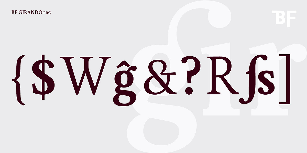 BF Girando Pro, a Serif Font by BrassFonts (Photo 6 of 6)