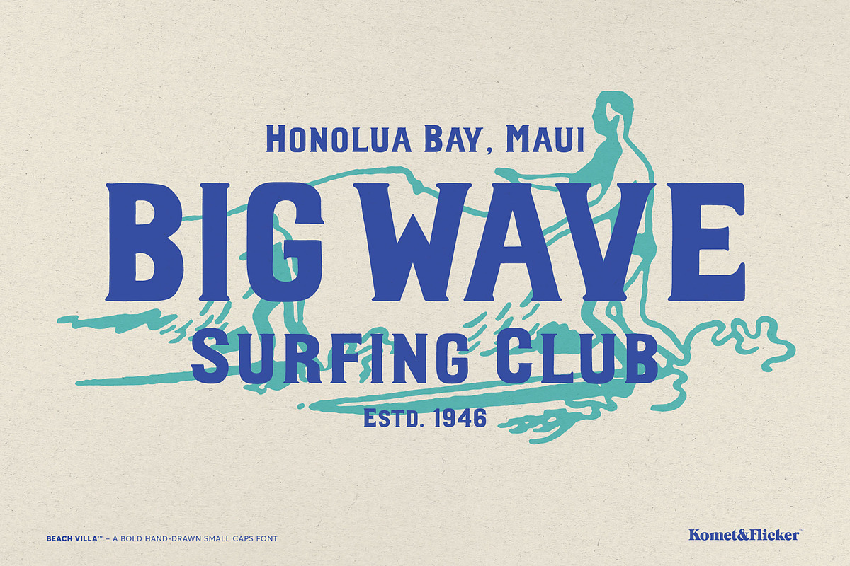 Beach Villa - A Bold Hand-Drawn Font, a Serif Font by Komet & Flicker (Photo 2 of 15)
