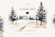 Watercolor winter wedding venue, an Object Illustration by MariGraphic boutique (Thumbnail 3 of 9)