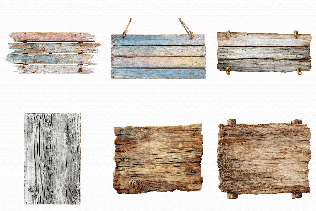 Watercolor Wood Boards Clipart, an Illustration by Libby Wishes (Photo 3 of 7)