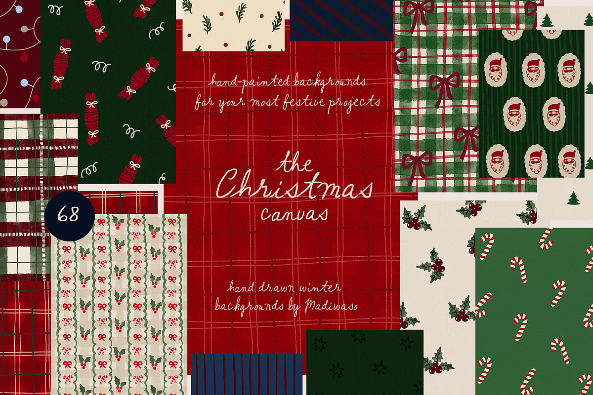 Hand-Painted Christmas Backgrounds, a Background Graphic by Madiwaso (Photo 1 of 15)
