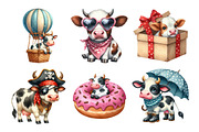 Watercolor Funny Cow Clipart, an Illustration by Daily.Designs (Thumbnail 4 of 5)